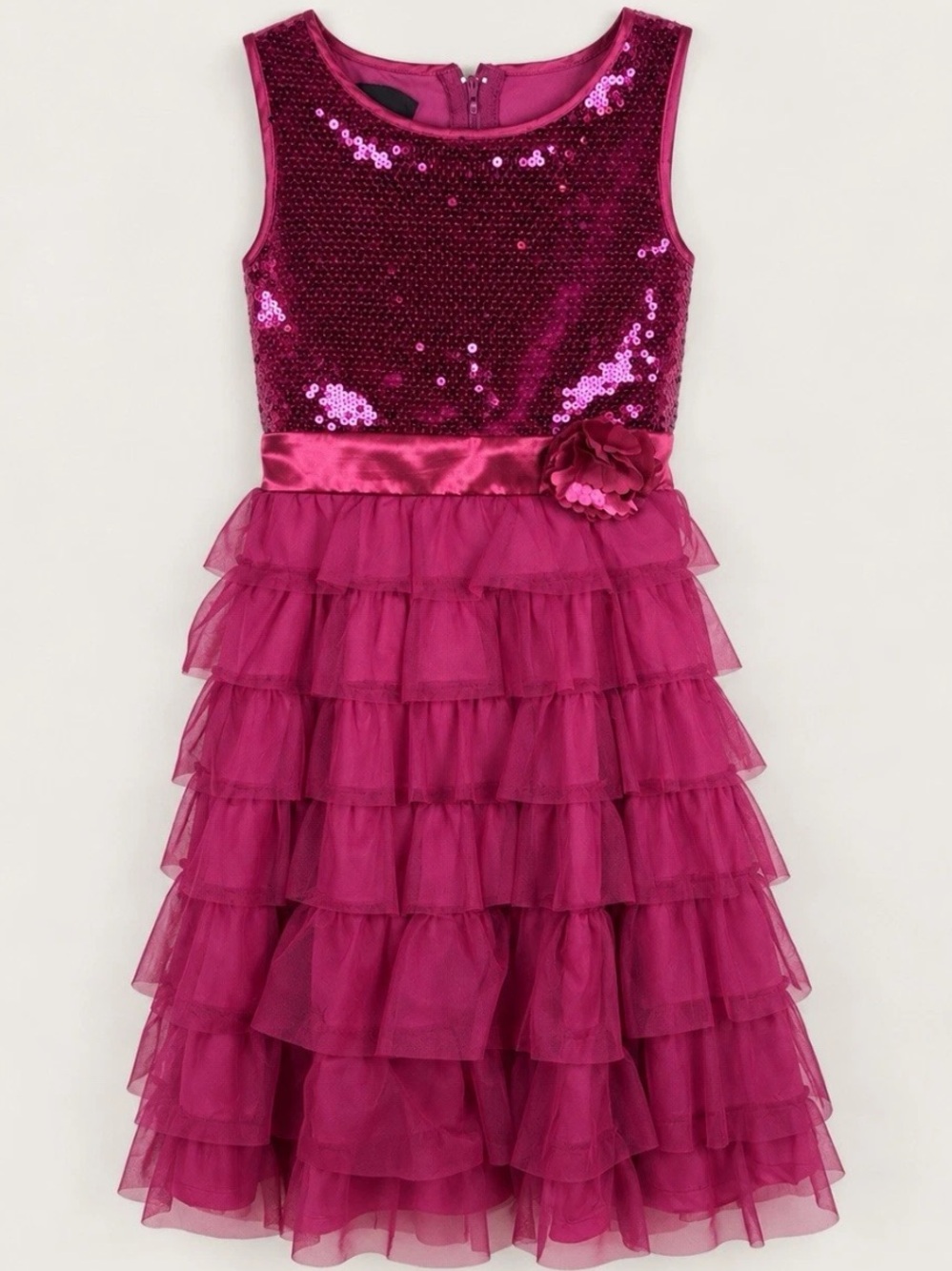 Biscotti Girls 10 Pink Sequin Tulle Dress Holiday Party Formal